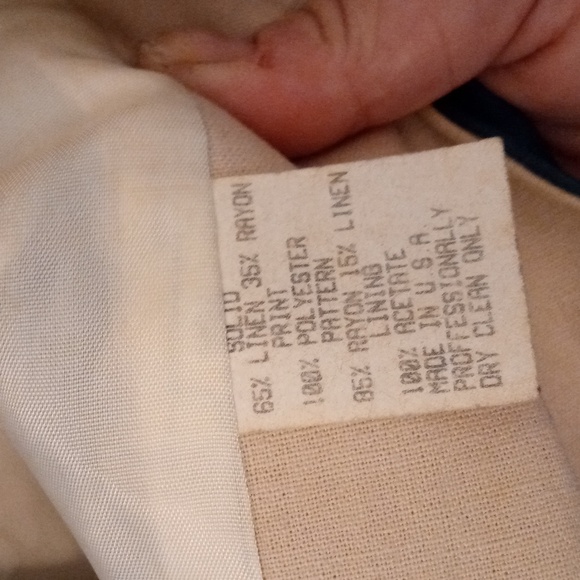 George A Ltd Unique Colorblock Linen/Poly Blazer W/ Hunting Scene Pattern - Picture 12 of 12